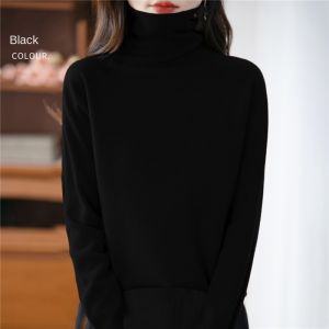 High-Neck Solid-Color Long-Sleeved Womens Pullover For Autumn And Winter Fashionable And Comfortable Knitted Sweater -WQ122