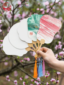 RANDENG | Child-specific Mini Fan Blank Xuan Paper for Calligraphy & Painting