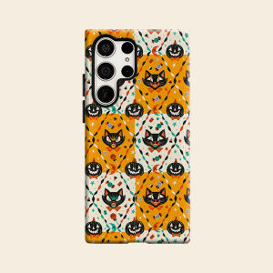 Cat Grid Luxury Fashion Full Lens Protective Case for Samsung Galaxy S26 S25 S24 A56 A36 Plus Ultra