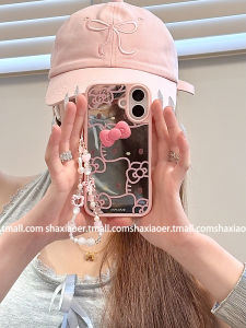 Cute HelloKitty Cat Mirror Phone Case Womens Full Edge Protection Anti-Fall for  16 15Promax 14Pro New Model 13