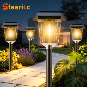 Solar Garden Lights Waterproof LED Auto Sensor Path Lighting Solar Energy Landscape Lamp For Outside Walkway Sideway Home