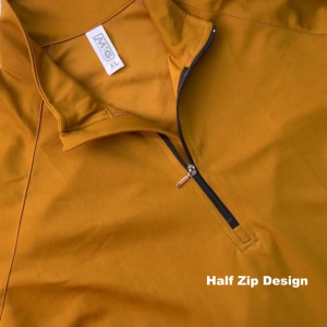 MIG Polyester Long Sleeve Collar Neck Half Zip Plain Sweater