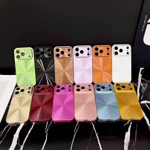 Fashion Matte Laser Colorful CD Texture Phone Case For iPhone 17 Air 16 15 14 13 17 Pro Max Bumper Large Window Shockproof Cover