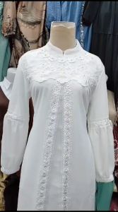 GAMIS PUTIH TANGAN BALON TERBARU: DESAIN MODERN & NYAMAN