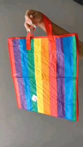 🚩10.10(ร้านค้าส่งไว) ถุงกระสอบสายรุ้ง กันฝน มีซิป กำลังนิยม