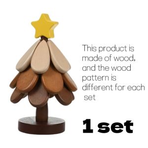 1/2set Wooden Christmas Tree Coaster Heat-Resistant Pad Set Multi-functional Table Mats for Home Kitchen Dining Holiday Decor
