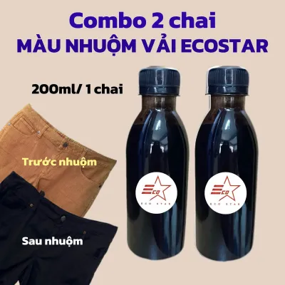 Combo 2 chai màu nhuộm vải cotton Ecostar nhuộm quần jean khaki nỉ chân cua màu nhuộm quần áo không phai nhuộm thủ công quần áo tại nhà.