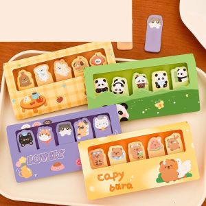 Cute Cartoon Animal Sticky Notes Set High-Aesthetic Reusable Stick Classification Labels Student Study Desk Stationery Thumb Not