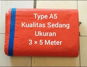 terpal plastik type A5 ukuran 3 × 5 meter serbaguna