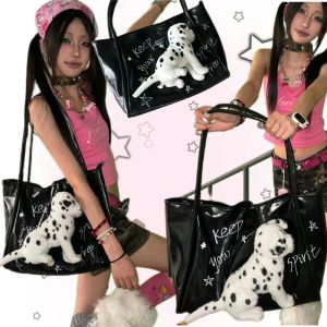 Daylight Desire Original Spot Dog Tote Bag New Hand-Painted Letter Y2g Large Capacity Work Clothing Niche Style Shoulder Bag for Class