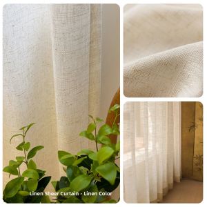 LIANHUAJI | Light-transmitting Non-see-through Hemp Linen Curtain Sheer