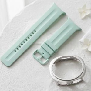 GEEKTHINK | PC Case + Silicone Band for Samsung Galaxy Watch 9 8 44mm 40mm Hard Frame Sports Strap Bracelet for Galaxy Watch 9 8 Accessories