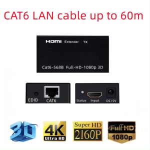 เอชดีเอ็มไอ HDMI extender Gom ใช้ สาย lan cat 5e-6