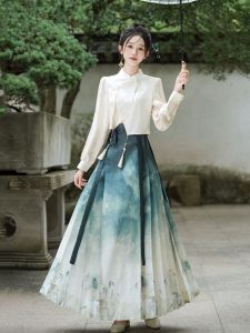 New Chinese Style Womens Adult Autumn Wearable Traditional Costume Ethnic Stage Performance Clothing