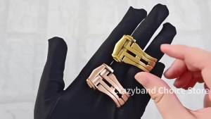 Khóa Cài Bằng Thép Không Gỉ 304L Mạ Mờ 18mm 20mm Dành Cho Dây Đồng Hồ Da Cao Su Màu Đen Vàng Hồng Bề Mặt Mờ Kiểu Bướm
