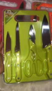 Pisau Dapur Set Telenan 5in1 Bahan Stainless Steel Anti Karat