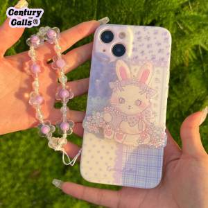 Purple Floral Girl Cute Full Cover Precision Hole Mobile Phone Case for iPhone 14Pro Max 13Pro Max Cartoon Style TPU Material