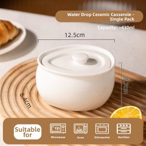High-temperature Resistant Ceramic Steaming Pot for One Person