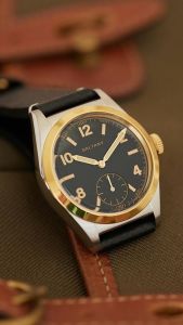 Baltany 36mm Quartz Watch For Men Small Seconds Retro Wristwatch C3 Luminous Gold Bezel Microbrand Vintage Dress Watch