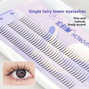 Natural Looking Female Lower Eyelashes Single Cluster Fairy Style Grafted Artificial Fibers Transparent Stem for Makeup Tools