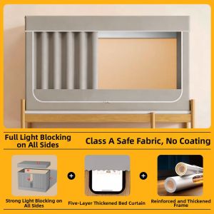 YANXI | Full Coverage Blackout Privacy Curtain For Dormitory Bunk Beds