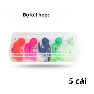 Weihe FISHING | Mồi Câu Mực WEIHE 1 Cái/5 Cái Với Móc Câu Bạch Tuộc Kép Dành Cho Mồi Mềm Câu Cá Biển Sông Hồ