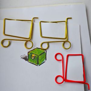 15/25Pcs Random Cute Shopping Cart Shaped Paper Clips Decorative Planner Bookmark Clips Office Wedding Journal Accessories