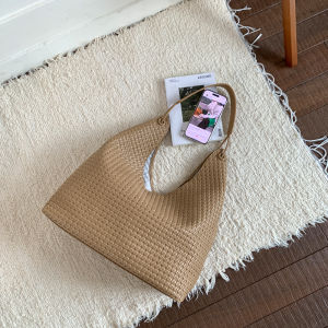 Korean Retro Large Capacity Womens Shoulder Bag 2025 New Style Commuter Underarm Tote Bag Soft PU Leather Handbag