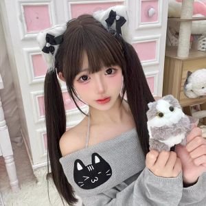 White Fluffy Cat Ear Hair Clip Womens Cosplay 3D Animal Ear Hair Accessories Lovely Lolita Hairpin Fresh out Fashion