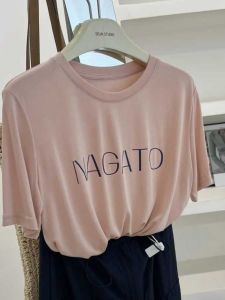 เสื้อยืดแขนสั้นทรงหลวมสไตล์เกาหลีสำหรับผู้หญิงในช่วงฤดูร้อน ทรงเข้ารูป ผ้าโพลีเอสเตอร์ ปกติ คอตั้ง เสื้อยืดคอตตอนโมดอล