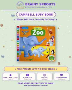 🐘🎉 Roar Splash & Swing! — Campbell Busy Zoo is the Most Wild & Fun Push Pull & Slide Book Around! 🎉🐘 Interactive Push Pull Slide Board Book for Toddlers