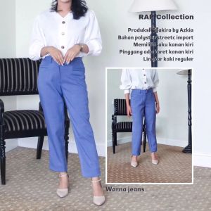 RAP - Celana Kerja Syakira Biru Jeans-Celana Kerja-Celana Bahan