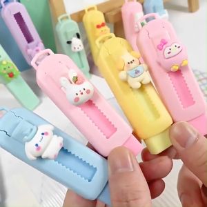 【Pharaoh🎀COD】Penghapus Warna Kartun Macaron Lucu Sanrio Penghapus Ujian Siswa 4B Dorong Tarik yang Dapat Ditarik