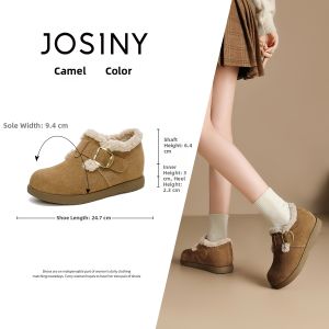 Josiny | Thick Sole Warm Fuzzy Boots Female Slip On