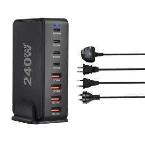 SG [in Stock]240W Desktop Charger Super Fast Charger 8/7Port Type-C+USB-A PD Socket Charger For Notebook Laptop Phone