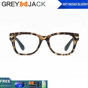 Grey Jack Kacamata Antiradiasi Blueray Komputer/Gadget/Laptop Design Kotak Bold Trendy Terbaru Bisa Minus Antiradiasi/Blueray/Photocromic/Bluecromic 3393