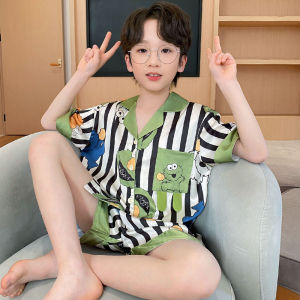SHAPRA | Ice Silk Light Summer Boys Pajama Set 3 Pieces