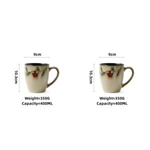 OMK Japanese Retro Style Stoneware Dinnerware Set Dinner Plate Deep Dish Big Soup Bowl Oval Long Plate Mug Home Ceramic Tableware Set