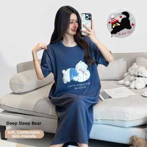 Cotton Sleep Dress with Padding Sleeveless Cute Cartoon