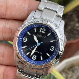 Đồng hồ nam Ana radio controlled mặt xanh chạy pin hàng Si