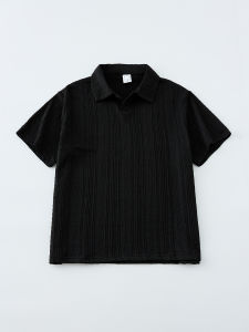 OUMULONG | Textured American Classic Polo Shirt Men Short Sleeve Cool Feel
