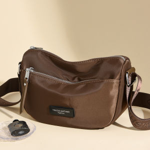 Womens Cloth Bag K-style Fashion Large-Capacity Crossbody Bag Wide Shoulder Strap Casual Ladies Bag Oxford Cloth Lightweight Korean Style Cloth Bag