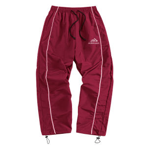 Mens Mountain Print Trendy Sporty Pants with Lines Gym Workout Running Trousers with Side Pockets Athletic Quick Dry Sweatpants