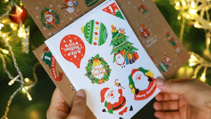 50 Pieces Merry Christmas Kraft Paper Tags Handmade Gift Wrapping Paper Tags Santa Claus Hanging Ornaments New Year Present Decor