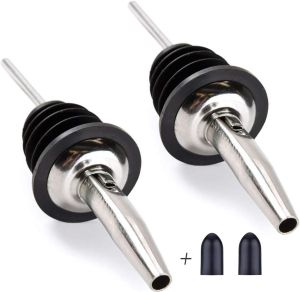 Stainless Steel Wine Bottle Stopper Olive Oil Pourer Dispenser Spout Bottle Pourer Stopper For Bottle Liquor Bar Accessories