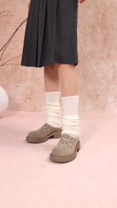 PAZZION S1836-W809 Collette Suede Embellished Clog Mules
