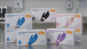 100PCS Disposable Gloves Blue Black White Pink Purple Small to Large Vinyl/Nitrile Blend Powder Free Latex Free Non-Sterile Multi-Purpose Single Use
