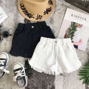 Girls Short Jeans Summer Style Baby Cotton Elastic Waistband Fashionable Kids Pants Medium Childrens New Denim Shorts