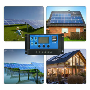 Pengendali Pengisian Baterai Surya 12V/24V 30A 20A 10A USB 5V Output Solar Regulator Pengisi Daya Baterai PWM Layar LCD LED Dual Kecerdasan Auto Mengatur Solar Kontroler Pengisi Daya Baterai