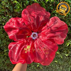 Kelopak Bunga Dekorasi Pelaminan model bunga sepatu siameter 47cm / Artificial Flower / Kap Bunga Dekorasi / Bunga Hias / Giant Flower Premium / bahan kain organdi Organza